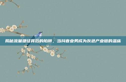 揭秘流量捷径背后的陷阱，当抖音业务成为灰色产业链的温床