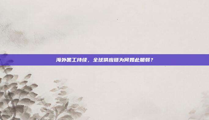 海外罢工持续，全球供应链为何如此脆弱？