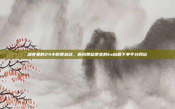 深夜里的24小时便利店，解构那些便宜的ks自助下单平台网站