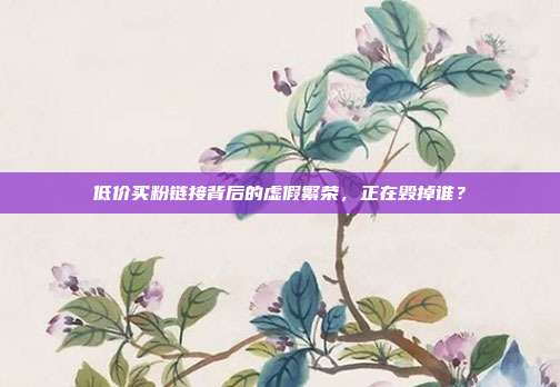 低价买粉链接背后的虚假繁荣，正在毁掉谁？