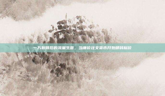 一万粉背后的流量生意，当廉价社交货币开始明码标价