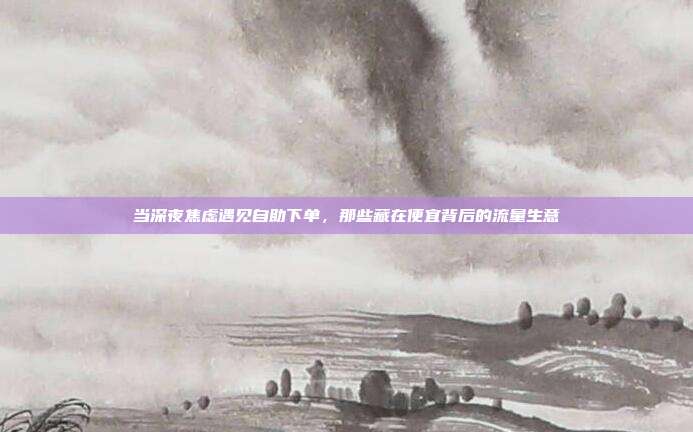 当深夜焦虑遇见自助下单，那些藏在便宜背后的流量生意