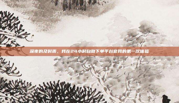 深夜的及时雨，我在24小时自助下单平台官网的第一次体验