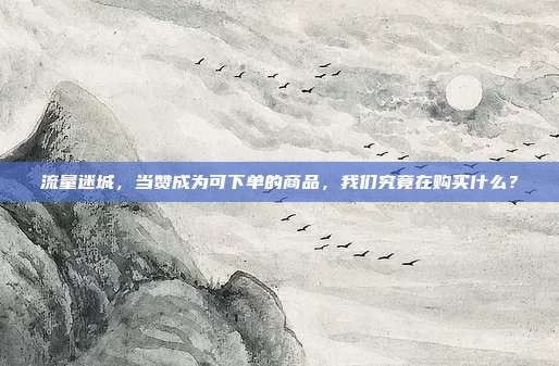 流量迷城，当赞成为可下单的商品，我们究竟在购买什么？