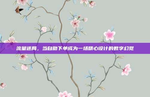 流量迷局，当自助下单成为一场精心设计的数字幻觉
