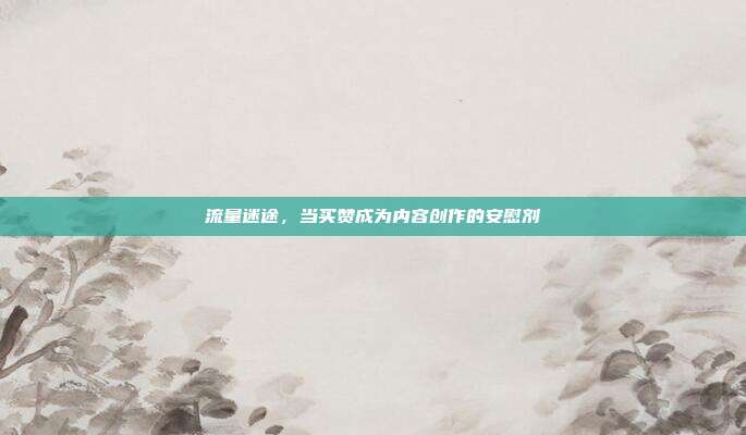 流量迷途，当买赞成为内容创作的安慰剂