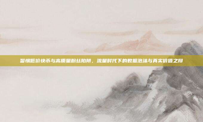 警惕低价快币与高质量粉丝陷阱，流量时代下的数据泡沫与真实价值之辩