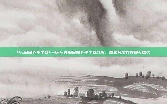 0元自助下单平台ks与dy评论自助下单平台低价，喧嚣背后的真相与隐忧