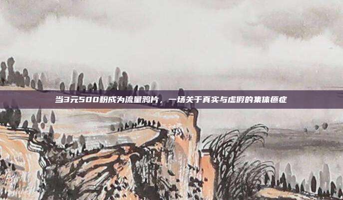 当3元500粉成为流量鸦片，一场关于真实与虚假的集体癔症