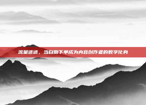 流量迷途,当自助下单成为内容创作者的数字化身