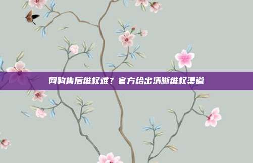 网购售后维权难？官方给出清晰维权渠道