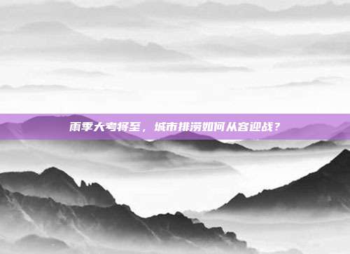 雨季大考将至,城市排涝如何从容迎战?