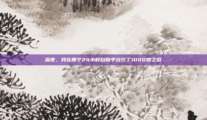 深夜，我在那个24小时自助平台充了1000赞之后