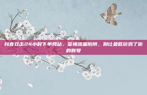 抖音双击24小时下单网站，警惕流量陷阱，别让最低价毁了你的账号