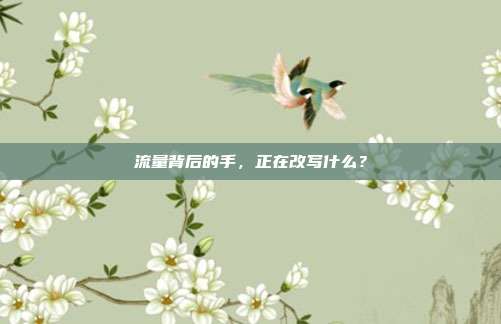 流量背后的手，正在改写什么？