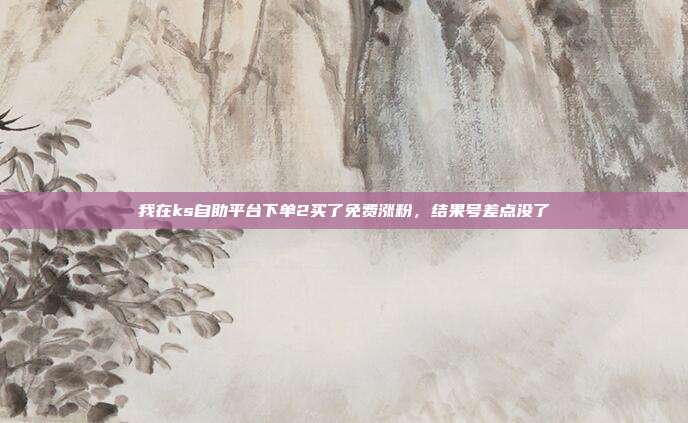 我在ks自助平台下单2买了免费涨粉，结果号差点没了