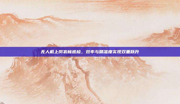 无人机上岗农林巡检，效率与精准度实现双重跃升