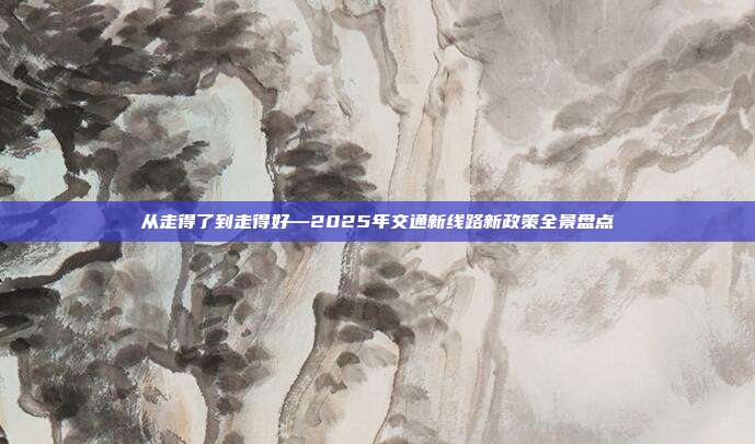 从走得了到走得好—2025年交通新线路新政策全景盘点