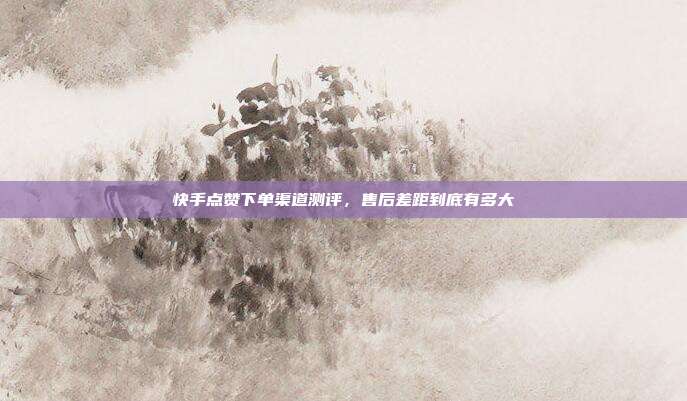 快手点赞下单渠道测评，售后差距到底有多大