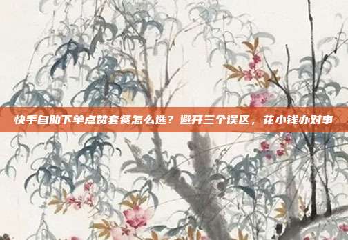 快手自助下单点赞套餐怎么选？避开三个误区，花小钱办对事
