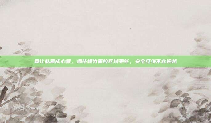 莫让私藏成心藏，烟花爆竹管控区域更新，安全红线不容逾越
