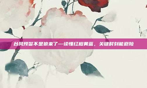 台风预警不是狼来了—读懂红橙黄蓝，关键时刻能避险
