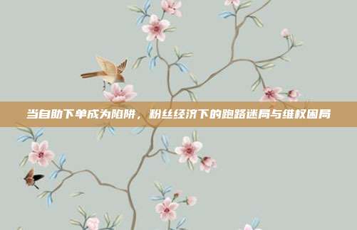 当自助下单成为陷阱，粉丝经济下的跑路迷局与维权困局