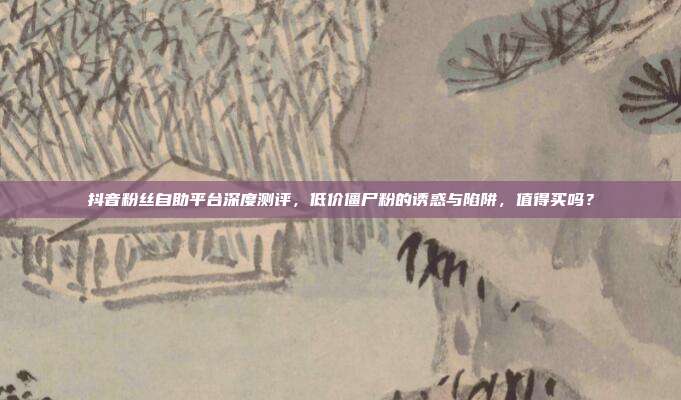 抖音粉丝自助平台深度测评，低价僵尸粉的诱惑与陷阱，值得买吗？