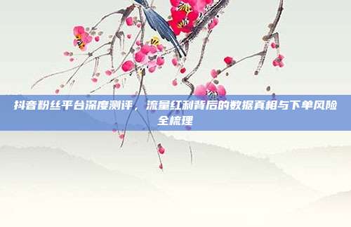 抖音粉丝平台深度测评，流量红利背后的数据真相与下单风险全梳理