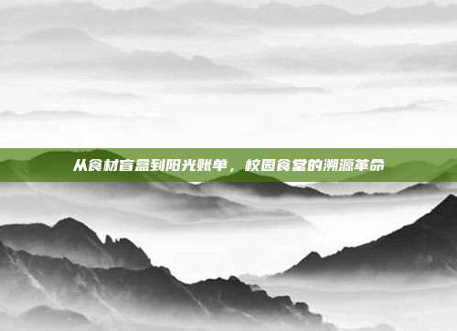 从食材盲盒到阳光账单,校园食堂的溯源革命