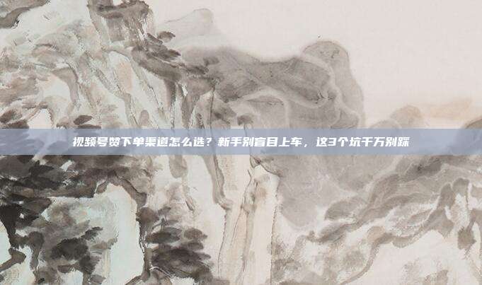 视频号赞下单渠道怎么选？新手别盲目上车，这3个坑千万别踩