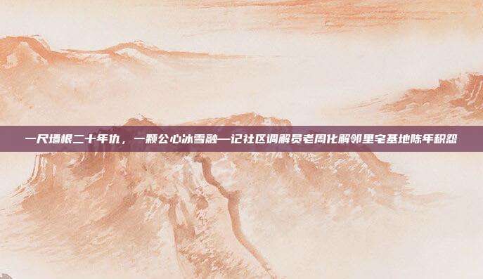 一尺墙根二十年仇，一颗公心冰雪融—记社区调解员老周化解邻里宅基地陈年积怨