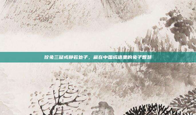 狡兔三窟或静若处子，藏在中国成语里的兔子智慧