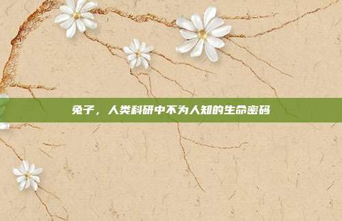兔子，人类科研中不为人知的生命密码