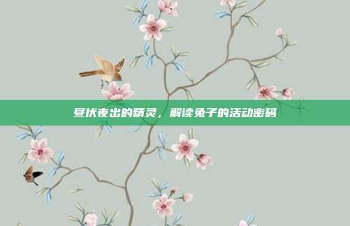昼伏夜出的精灵，解读兔子的活动密码