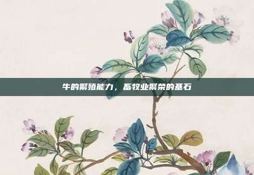 牛的繁殖能力，畜牧业繁荣的基石