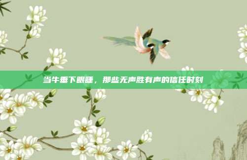 当牛垂下眼睫，那些无声胜有声的信任时刻