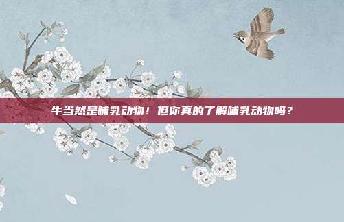 牛当然是哺乳动物！但你真的了解哺乳动物吗？