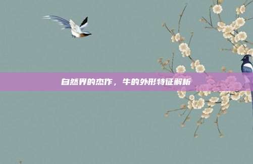 自然界的杰作，牛的外形特征解析