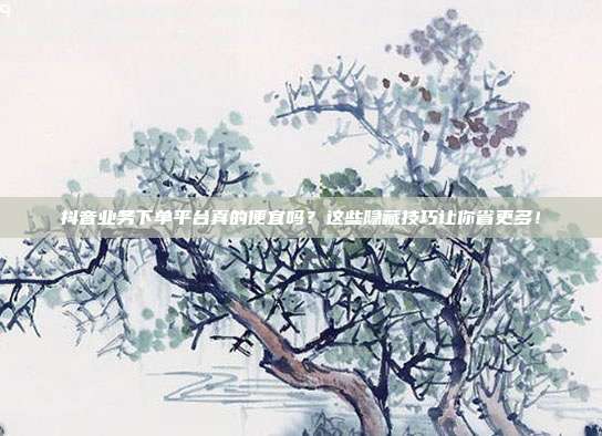 抖音业务下单平台真的便宜吗？这些隐藏技巧让你省更多！