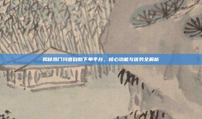 揭秘热门抖音自助下单平台，核心功能与优势全解析