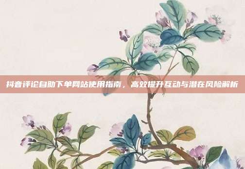 抖音评论自助下单网站使用指南，高效提升互动与潜在风险解析