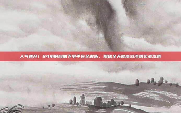 人气速升！24小时自助下单平台全解析，揭秘全天候高效涨粉实战攻略