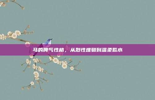 马的脾气性格，从烈性难驯到温柔似水