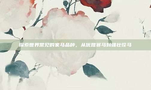 探索世界常见的家马品种，从优雅赛马到强壮役马