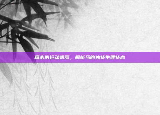 精密的运动机器，解析马的独特生理特点