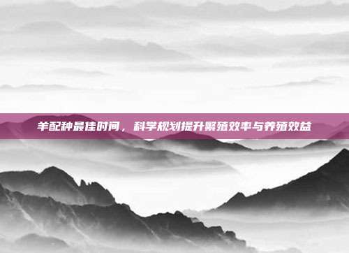 羊配种最佳时间，科学规划提升繁殖效率与养殖效益