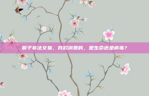猴子非法交易，我们消费的，是生命还是病毒？