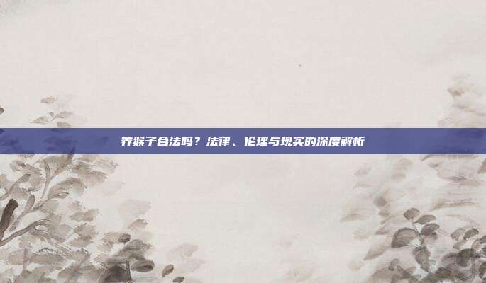 养猴子合法吗？法律、伦理与现实的深度解析