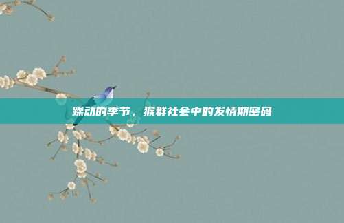 躁动的季节，猴群社会中的发情期密码